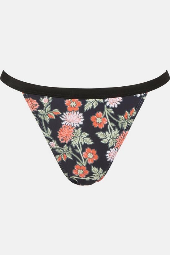 Warehouse Printed Floral Stripe Bikini Bottom 5