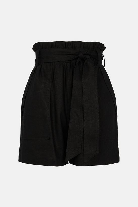 Warehouse Linen Mix Belted Shorts 5