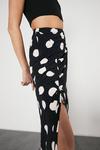 Warehouse Skirt With Ruched Side In Spot thumbnail 2