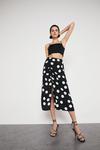 Warehouse Skirt With Ruched Side In Spot thumbnail 4