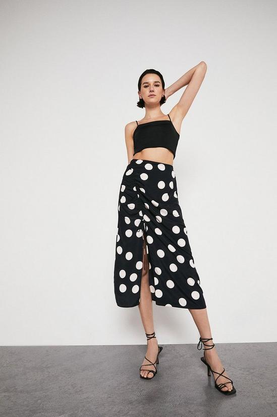 Warehouse Skirt With Ruched Side In Spot 4