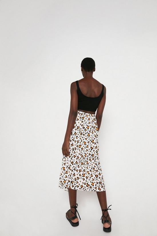 Warehouse Skirt With Ruched Side In Animal 3