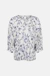 Warehouse Top With Puff Sleeve In Blue Floral thumbnail 5