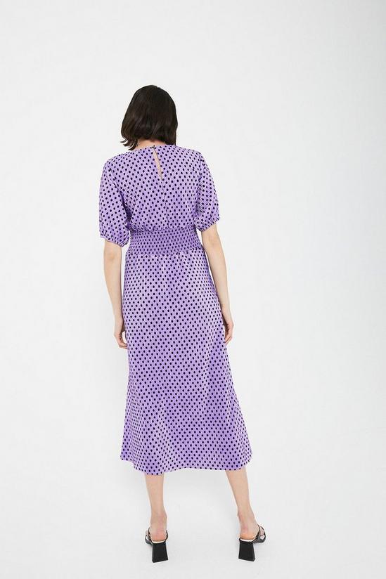 Warehouse Printed Plisse Waisted Midi Dress 3