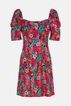 Warehouse Sweetheart Neck Mini Dress Red And Pink Floral thumbnail 5