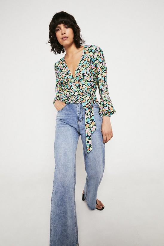 Warehouse Wrap Top In Floral Print 1