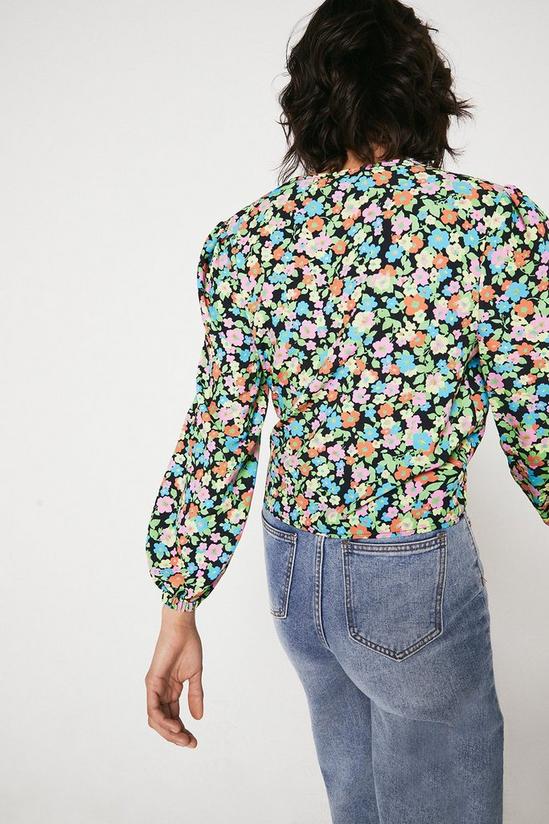 Warehouse Wrap Top In Floral Print 3