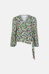 Warehouse Wrap Top In Floral Print thumbnail 5