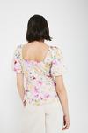 Warehouse Top With Gathered Sleeve In Bright Floral thumbnail 3