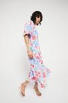 Warehouse Midi Dress With Dip Hem In Floral thumbnail 2