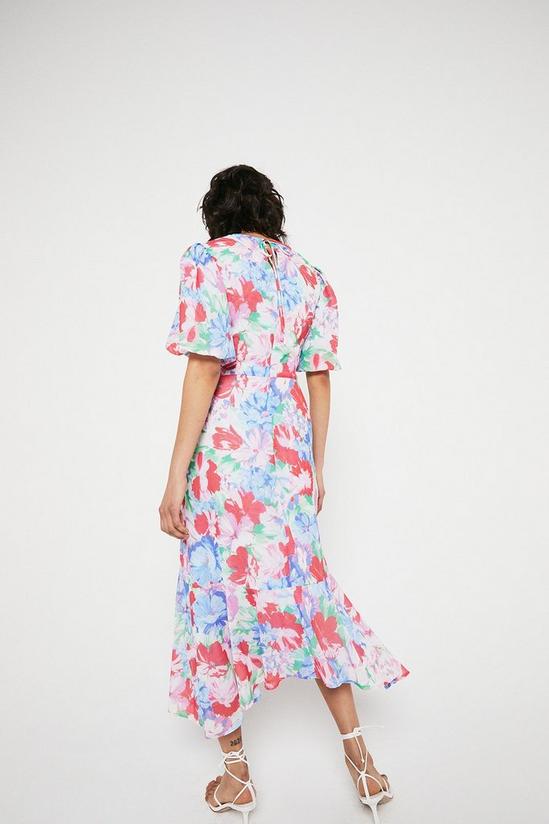 Warehouse Midi Dress With Dip Hem In Floral 3