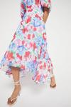 Warehouse Midi Dress With Dip Hem In Floral thumbnail 4