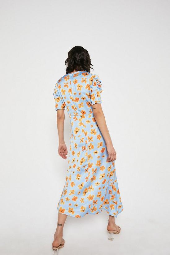 Warehouse Midi Dress In Satin Floral Print 3