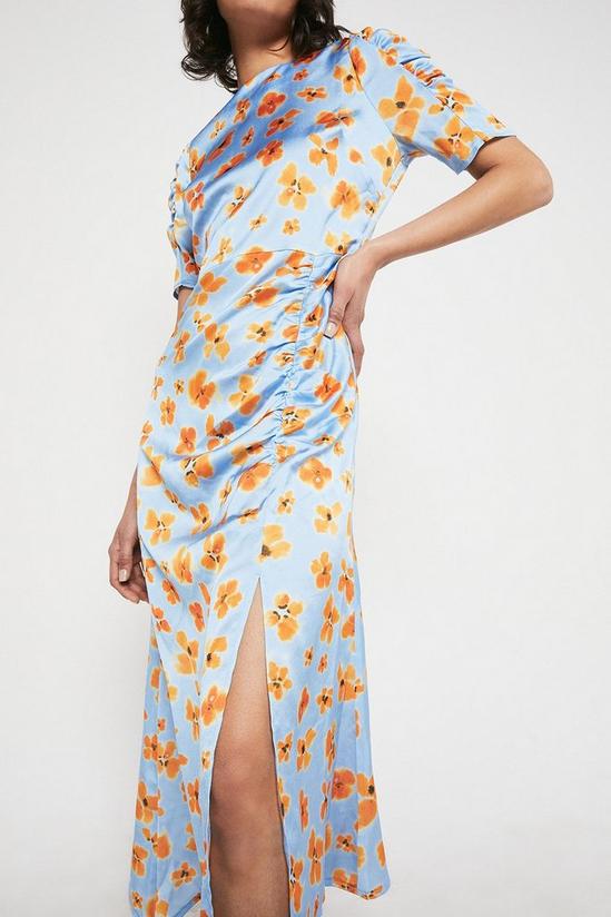 Warehouse Midi Dress In Satin Floral Print 4
