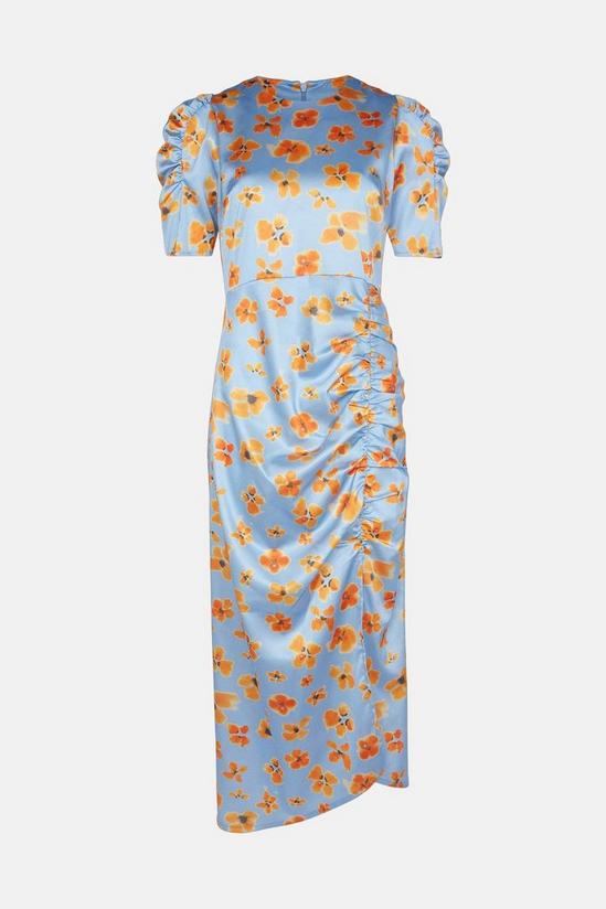 Warehouse Midi Dress In Satin Floral Print 5