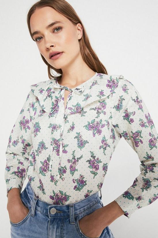Warehouse Top In Print With Collar 1