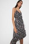 Warehouse Cami Wrap Dress With Frill Front In Print thumbnail 1
