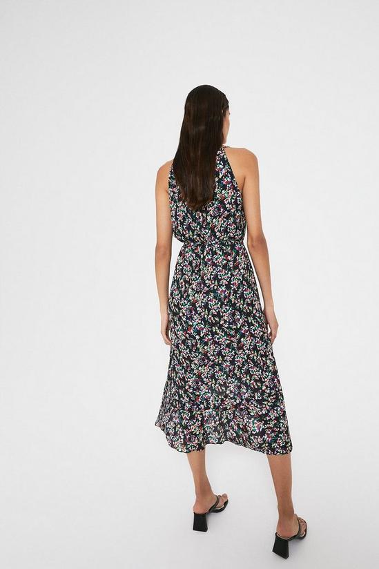 Warehouse Cami Wrap Dress With Frill Front In Print 3