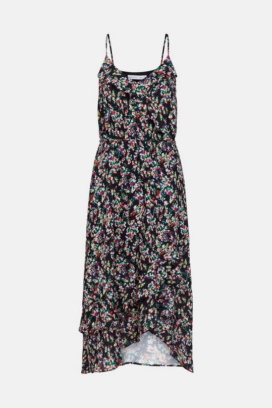 Warehouse Cami Wrap Dress With Frill Front In Print 5
