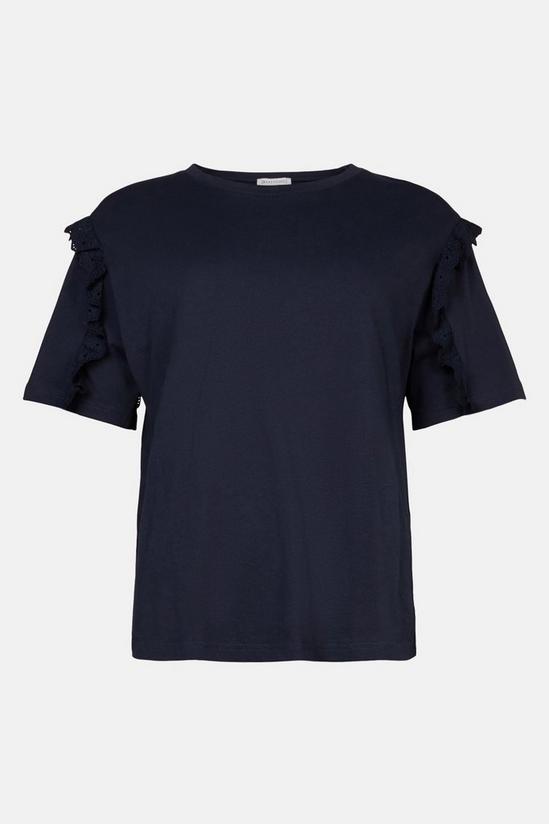 Warehouse Broderie Frill Sleeve T-Shirt 4