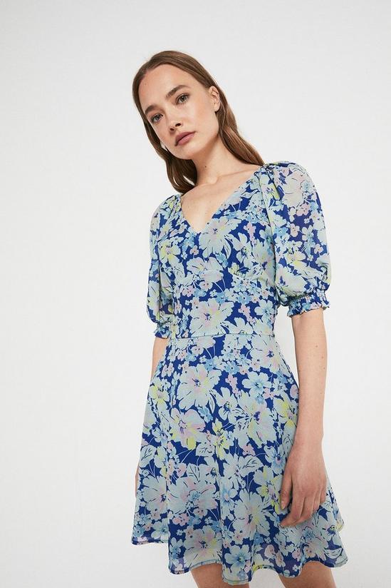 Warehouse Tie Back Dress In Floral 1