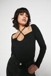 Warehouse Strappy Tie Neck Long Sleeve Top thumbnail 2