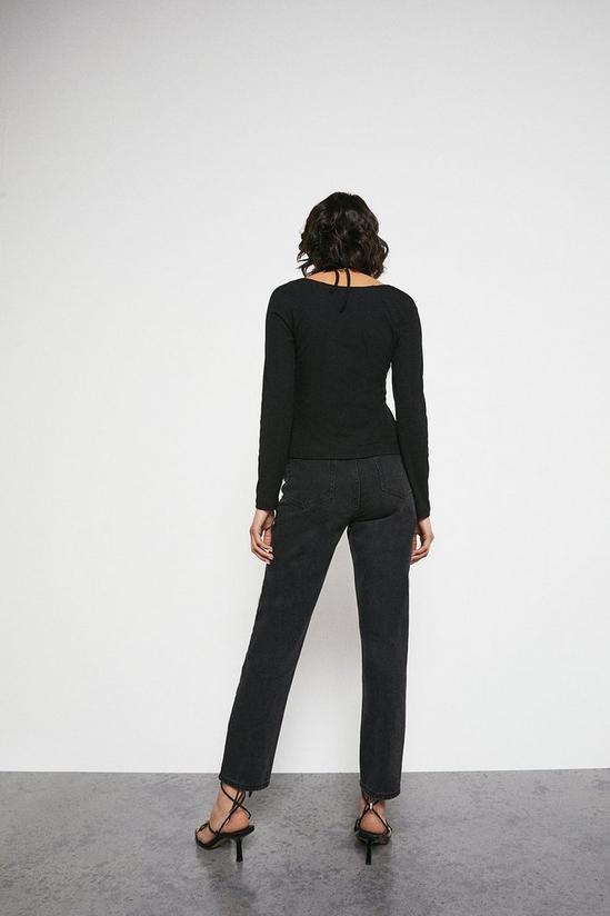 Warehouse Strappy Tie Neck Long Sleeve Top 3