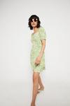 Warehouse Jersey Crepe Printed Square Neck Puff Sleeve Dress thumbnail 1
