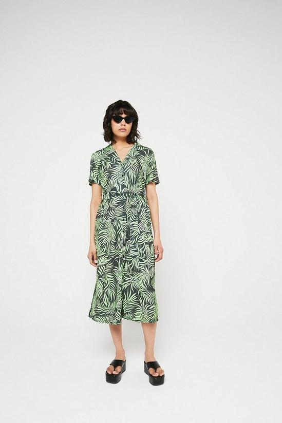 Warehouse Printed Collared Belted Shirt Dress 2