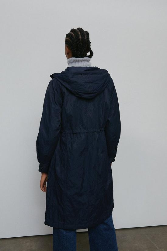 Warehouse Pocket Detail Long Line Raincoat 3