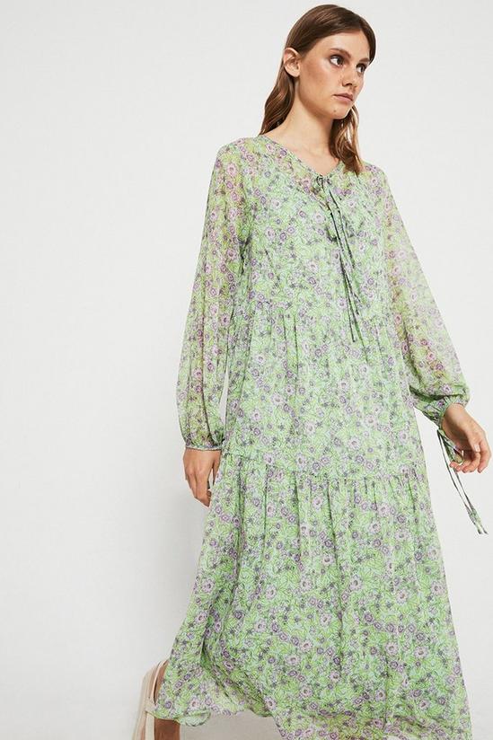 Warehouse Midi Smock Dress In Floral Print 1