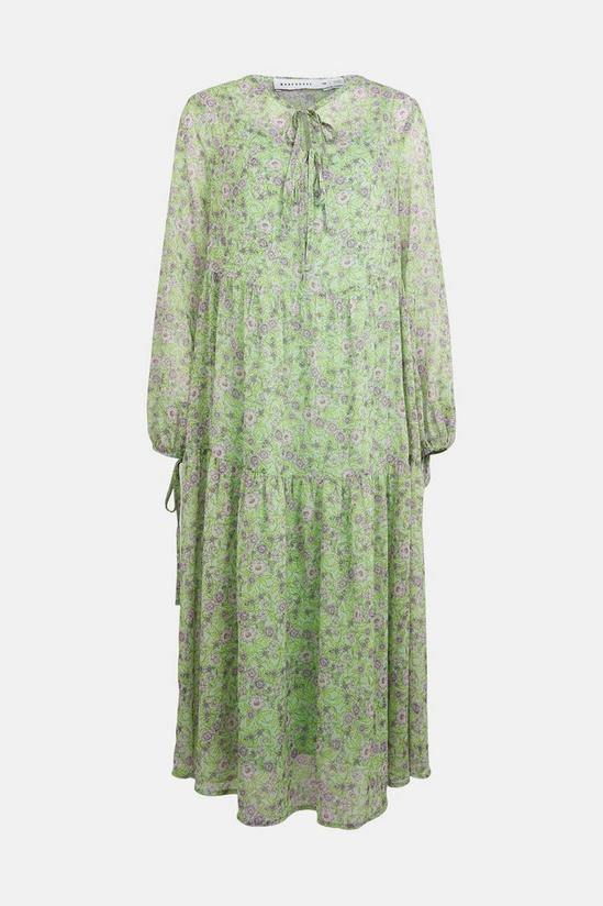 Warehouse Midi Smock Dress In Floral Print 5