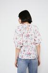 Warehouse Top With Puff Sleeve In Cross Stitch Print thumbnail 3