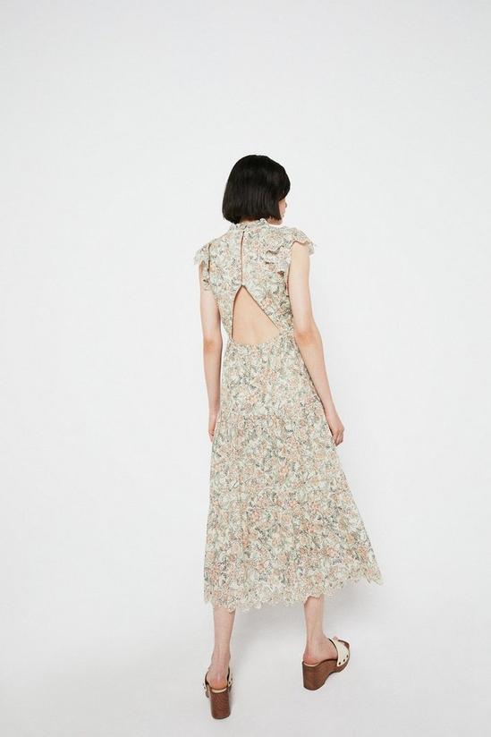 Warehouse Midaxi Dress In Print With Broderie 3