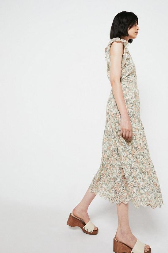 Warehouse Midaxi Dress In Print With Broderie 4