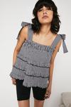 Warehouse Gingham Scallop Frill Tiered Cami Top thumbnail 4
