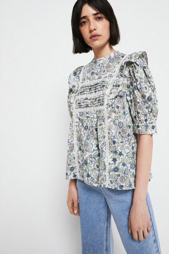 Warehouse Floral Top With Lace 1