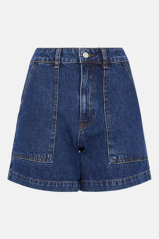 Warehouse Cotton Denim Patch Pocket Shorts 5