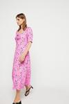 Warehouse Midi Dress With Tie Front In Floral thumbnail 1