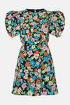Warehouse Mini Dress With Cutout Back In Retro Floral thumbnail 5