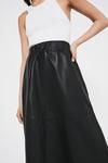 Warehouse Real Leather Elasticated Waist Midi Skirt thumbnail 2