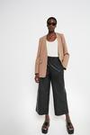 Warehouse Real Leather Elastic Waist Wide Crop Trouser thumbnail 1