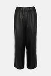 Warehouse Real Leather Elastic Waist Wide Crop Trouser thumbnail 5