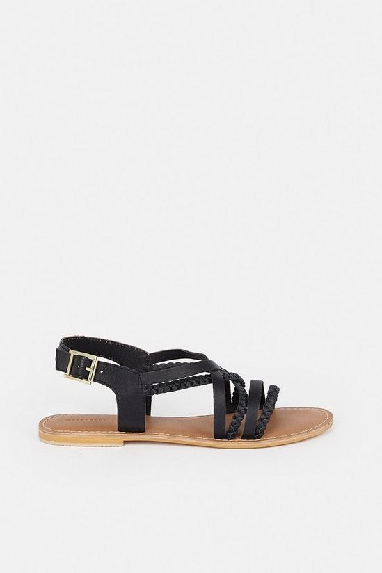 Warehouse Real Leather Braided Strappy Sandal 1