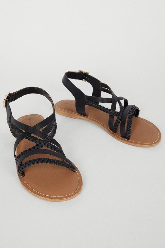 Warehouse Real Leather Braided Strappy Sandal 2