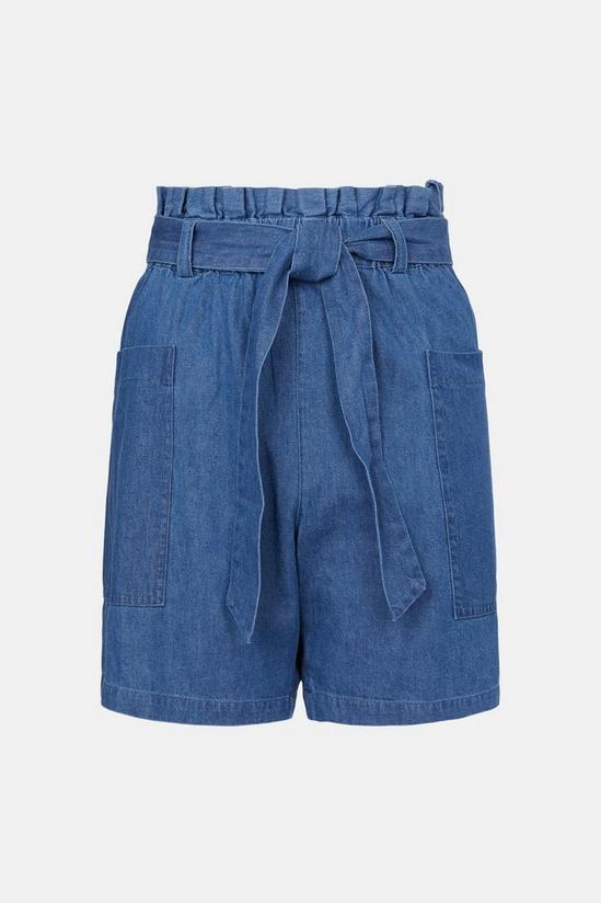 Warehouse Chambray Soft Belted Shorts 5