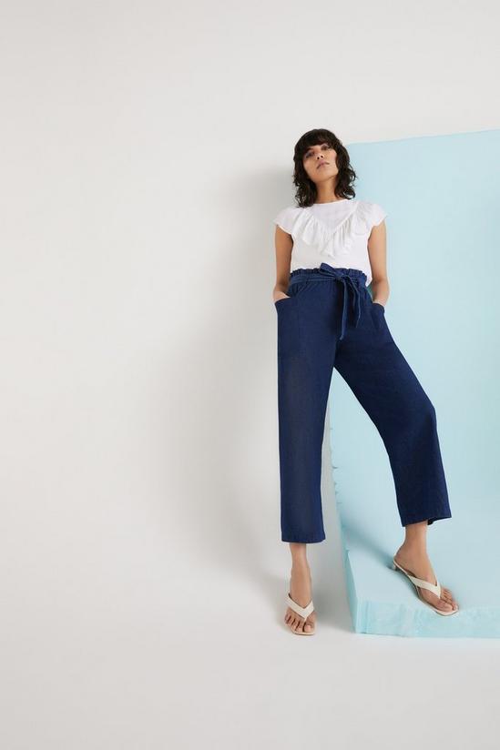 Warehouse Chambray Soft Belted Culottes 2