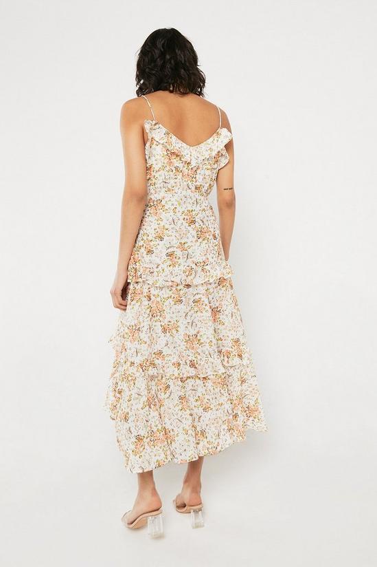 Warehouse Cami Maxi Dress With Ruffle In Foil Floral 3
