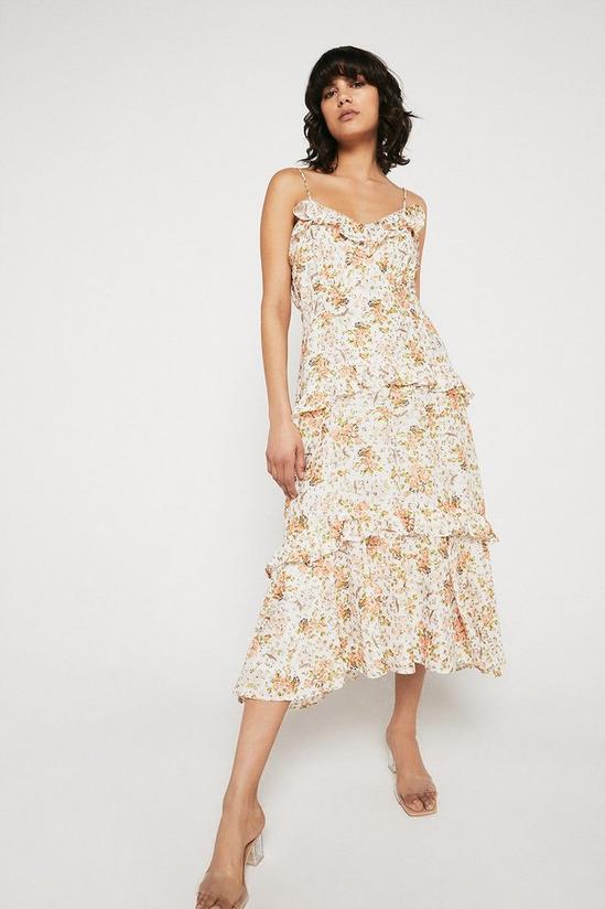 Warehouse Cami Maxi Dress With Ruffle In Foil Floral 4