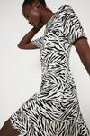Warehouse Zebra Print Peplum Hem Crepe Dress thumbnail 1